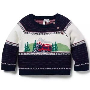 Janie & Jack Fair Isle Train Sweater
